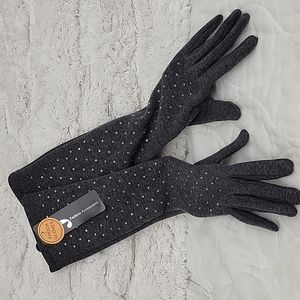 Glamarama rhinestone decorated long gloves